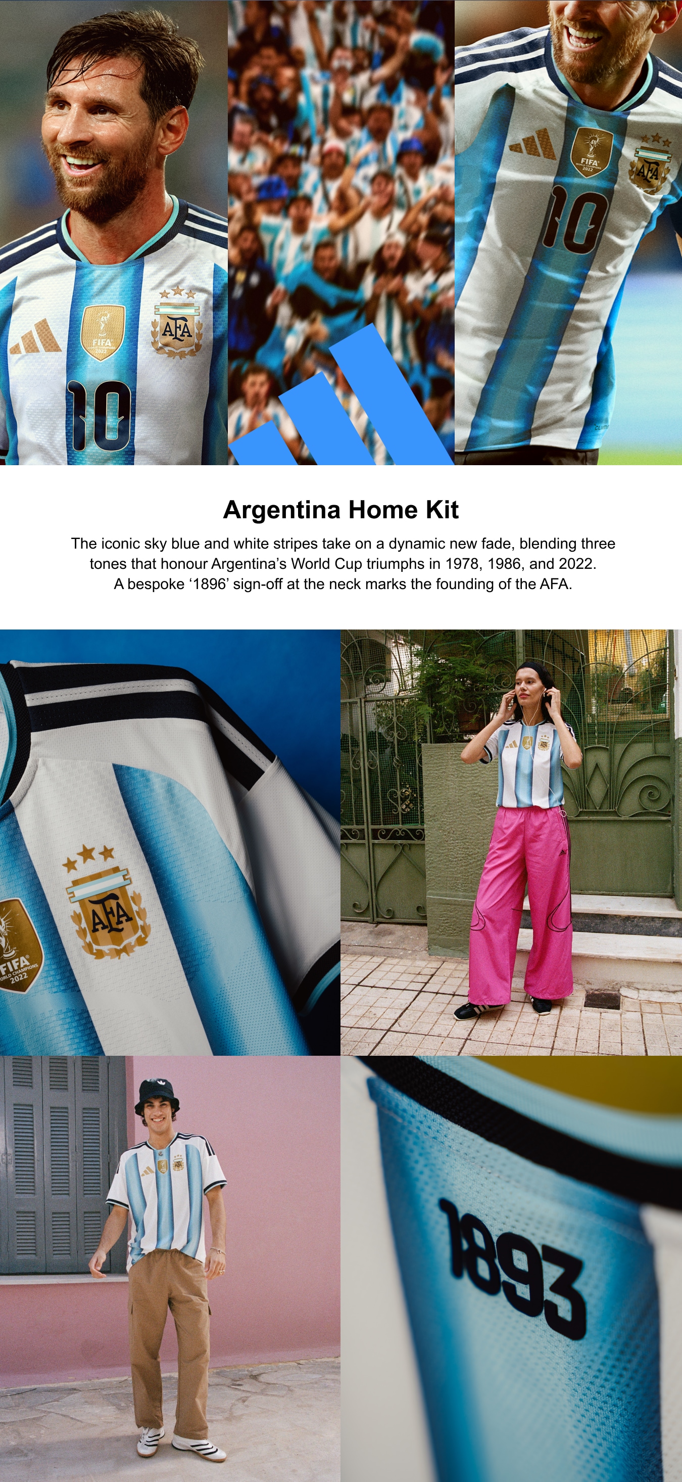 Argentina adidas Home Shirt 2026 -Long sleeve with Garnacho 17