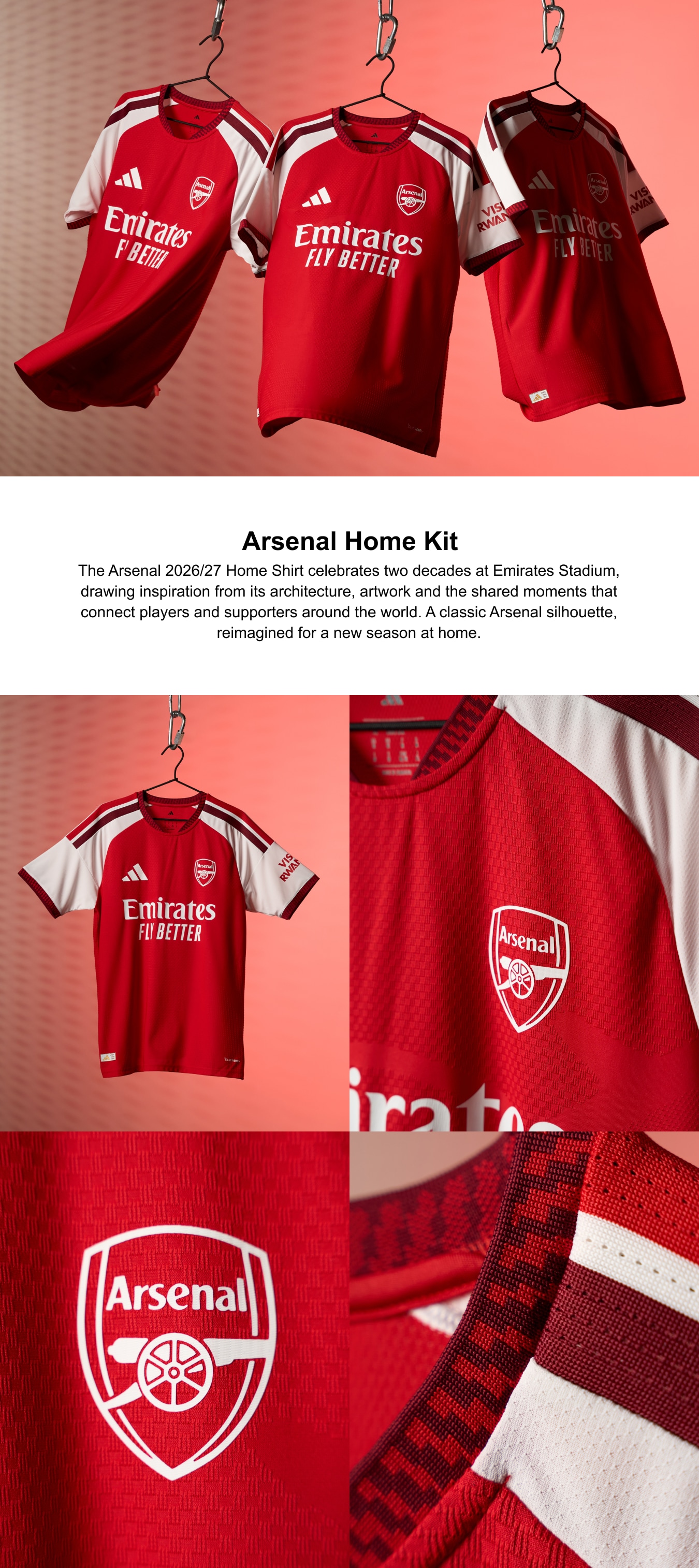 Arsenal adidas Home Authentic Shirt 2026-27